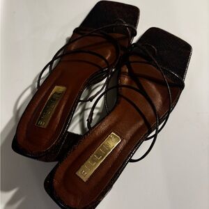 Billini Dark Brown Snakeskin Sandals